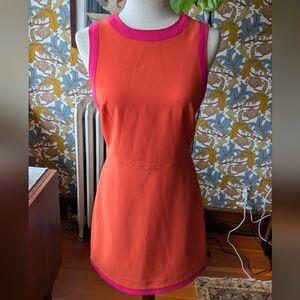 Alice + Olivia Vibrant Orange and Pink Mini Dress